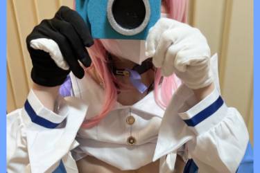 【※巨乳コスパイズリ】崩〇スタ〇レイル三月な〇か、ふわっとろ天然Gcupコスプレパイズリ。童貞くん〇乳手コキに耐えられず暴発！おじさんずらしハメ中出し
