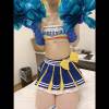手マンそして手コキダブルでお得！青サテン手袋手コキ
