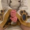 炊事用ゴム手袋アズレ○明○のゴム手袋コキにゃ！