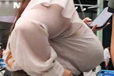 【通スピ＆スロー】規格外の爆乳に目が点！ぽちゃ爆乳な着衣様をロックオン！