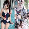 艦○れ　時雨　三越コラボ水着でプールサイド生ハメSEX