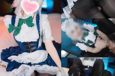 💙🌙【メイド／黒タイツ／足フェチ】十◯夜咲◯コス＆魅惑のぬるツヤ光沢黒タイツで密着ヌルぐちゅ足責めプレイ♡ ムッチリ太ももと足裏で搾り取られるご奉仕フェチ動画