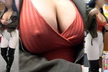 【Kカップ爆乳】ノーブラびんびん勃起乳首で誘惑する極上美女!!デカ乳＆爆尻の規格外超ドエロBODY!!